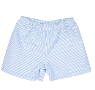 Shelton Shorts- Breakers Blue Seersucker with Breakers Blue Stork