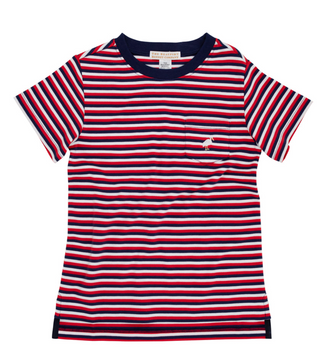 Carter Crewneck- Kennedy Cruise Stripe with Multicolor Stork