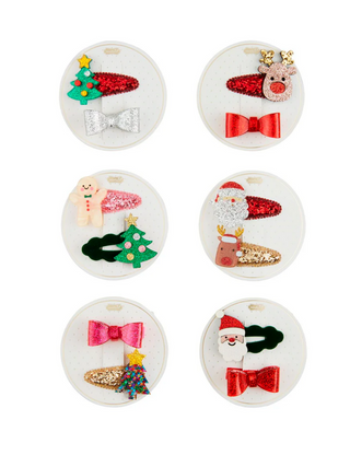 Mud Pie- Christmas Hair Clip Sets