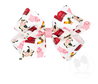 Wee Ones Medium Farm Print Bow