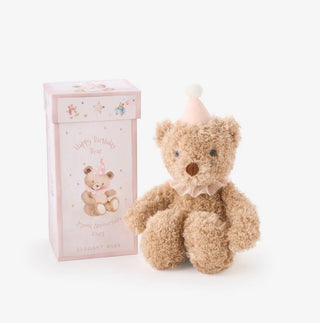 Elegant Baby Pink Birthday Bear in Gift Box