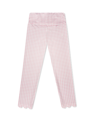 Set Fashion Sadie Scallop Legging - Cotton Candy Pink Check