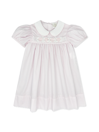 Lullaby Set Ruth Ribbon Dress Classic Pink Windowpane