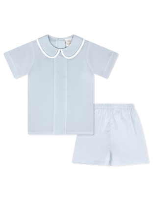 Lullaby Set Jonathan Short Set Blessings Blue Batiste