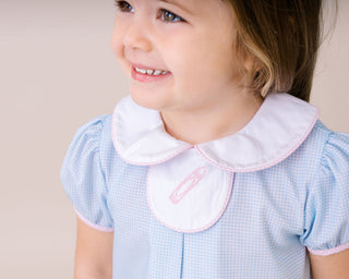 Lullaby Set Timeless Tab Dress Baby Blue Mini gingham