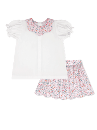 Lullaby Set Susie Scallop Skirt Set - Pumpkin Grove Floral