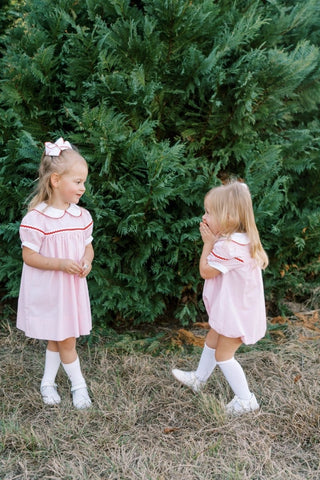Lullaby Set Kendall Dress - Classic Pink Minigingham, Ric Rac