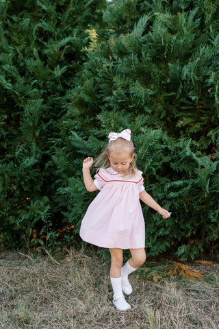 Lullaby Set Kendall Dress - Classic Pink Minigingham, Ric Rac