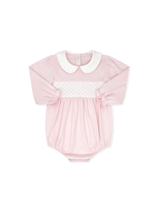 Lullaby Set Wales Bubble Long Sleeve - Palmer Pink Pima