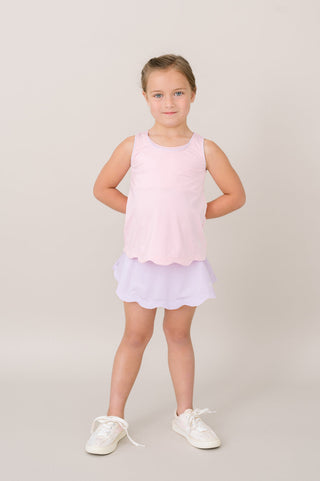 Set Athletics- Anna Scallop Tank- Cotton Candy Pink