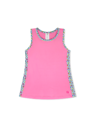 Set Athletics Drew Tank - Flamingo Pink, Whimsy Wildflower