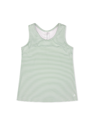 Set Athletics Rory Razorback Tank - Pistachio Green Ministripe