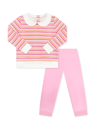 Lullaby Set Janie Jogger Set - Falling For Stripes, Pink