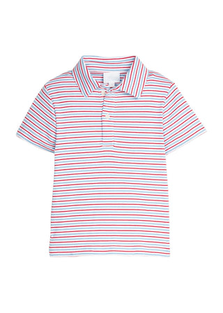 Little English Short Sleeve Polo - Primary Stripe