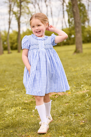 Little English Smocked Bridget Dress in Woodberry Plaid