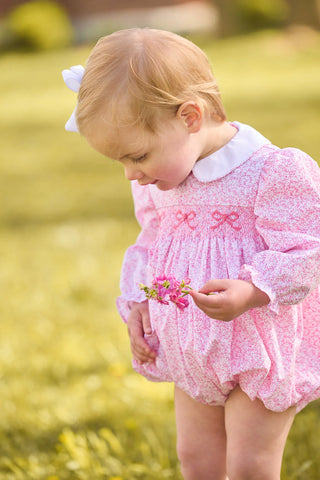 Little English Smocked Natalie Bubble in Pink Vinings