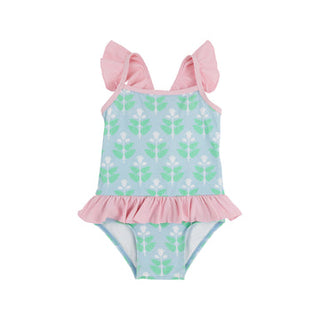 St. Lucia Swimsuit- Hanover Hand Block with Palm Beach Pink