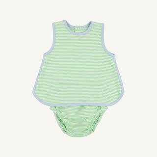 The Beaufort Bonnet Stevie Set Lexington Lime Stripe with Buckhead Blue