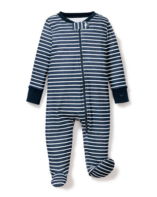 Petite Plume Baby's Pima Romper in Navy Stripe
