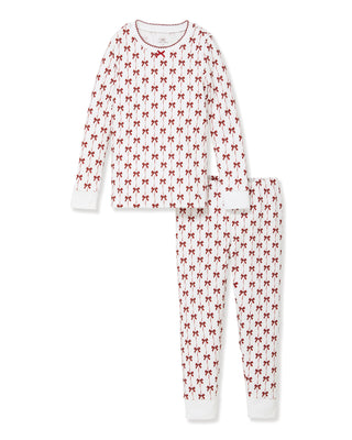 Petite Plume- Kid's Pima Snug Fit Pajama Set in Blissful Bows
