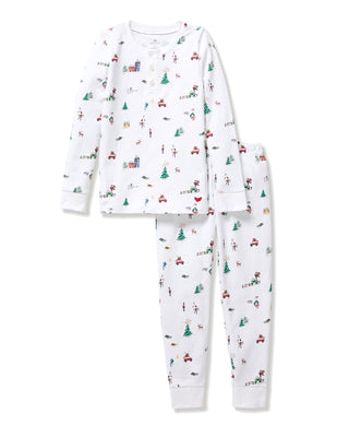 Petite Plume- Kids Pima Snug Fit Pajama Set in Holiday Town