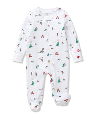 Petite Plume- Baby's Pima Romper in Holiday Town