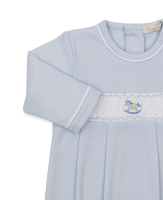 Kissy Kissy - Blue Sack w/ Hand Smocked Rocking Horse