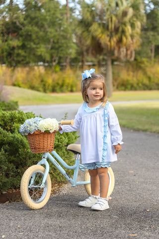 Trotter Street Kids Lucille Bloomer Set- Light Blue Bitty Dot