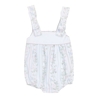 Sweet Dreams Valerie Blue/Pink Vine Floral print Bow Shoulder Bubble