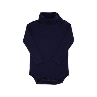 Tatums Turtleneck Onesie w/ Neck Snaps- Nantucket Navy