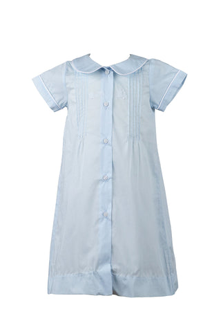 The Proper Peony Trevor Train Layette Gown - Blue