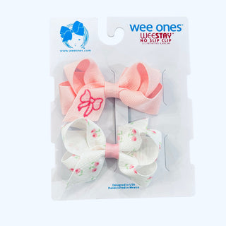 Wee Ones 2 Pack Mini Print and Embroidered Bow