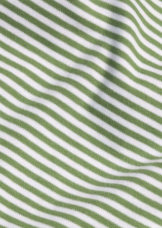 Little English Pleated Peter Pan Bubble - Watercress Stripe