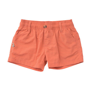 Prodoh Boys Outrigger Performance Short in Crabapple Orange