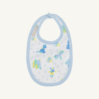 The Beaufort Bonnet Company Burp Me Bib Cuddle Up Cutie with Buckhead Blue
