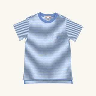The Beaufort Bonnet Carter Crewneck- Sunrise Blvd. Blue Stripe with Sunrise Blvd Blue Stork