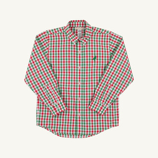 The Beaufort Bonnet Company Dean's List Dress Shirt -Richmond Red & Kiawah Kelly Green Gingham