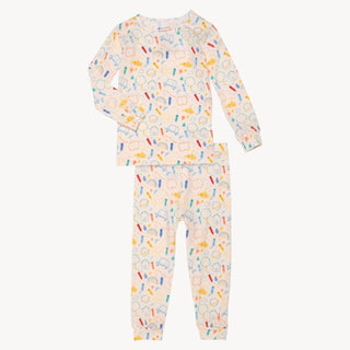 Magnetic Long Sleeve Pajama Set- Doodle Pop