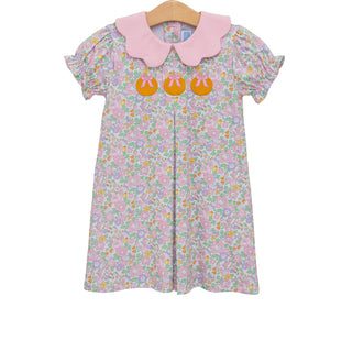 Trotter Street Kids Dress - Floral Pumpkin