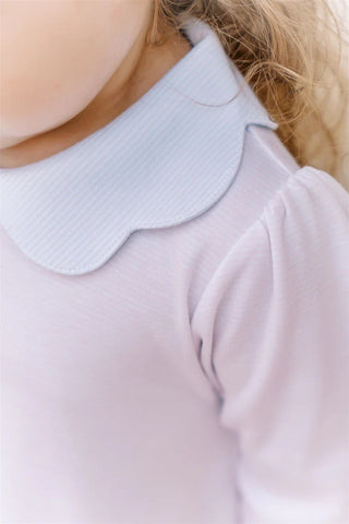 The Proper Peony Pink Stripe Scallop Dress