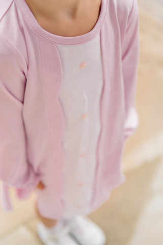 The Proper Peony Scallop Button Front Dress - Pink