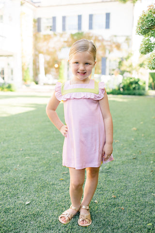 The Proper Peony Pink with Green Stripe Sleeveless Dress
