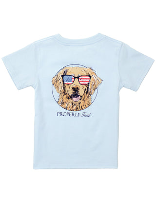 Properly Tied Boys Patriot Dog SS Periwinkle