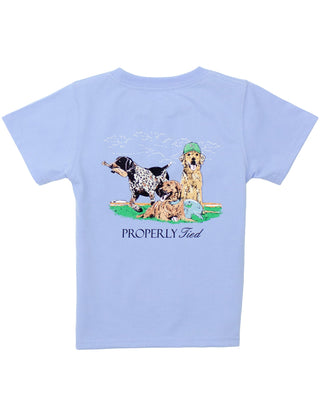 Properly Tied Boys Diamond Dogs SS Light Blue