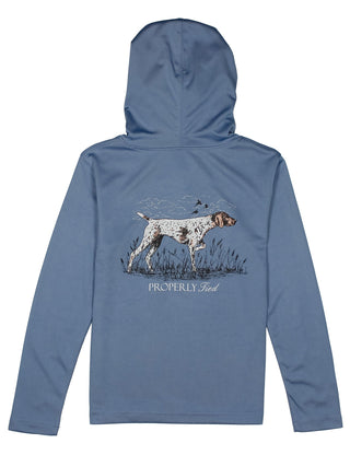 Properly Tied Boys Shade Performance Hoodie Pointer - Stone Blue