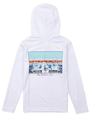 Properly Tied Boys Shade Performance Hoodie Castaway White