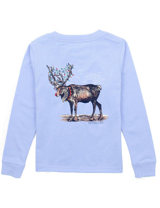 Properly Tied - Boys Reindeer LS Light Blue