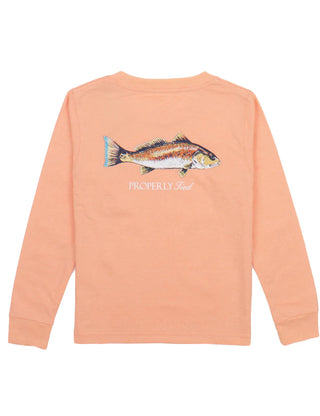 Properly Tied Boys Redfish Long Sleeve in Melon