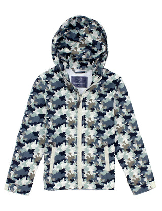 Properly Tied Boys Canopy Rain Jacket in Delta Backwater Camo