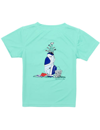 Properly Tied Boys Performance Tee SS Golf Clubs Soft Green